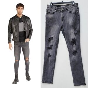 30 32 LEE COOPER STREETWEAR GRAY ICONIC DISTRESSED MODERN STRETCH JEANS
